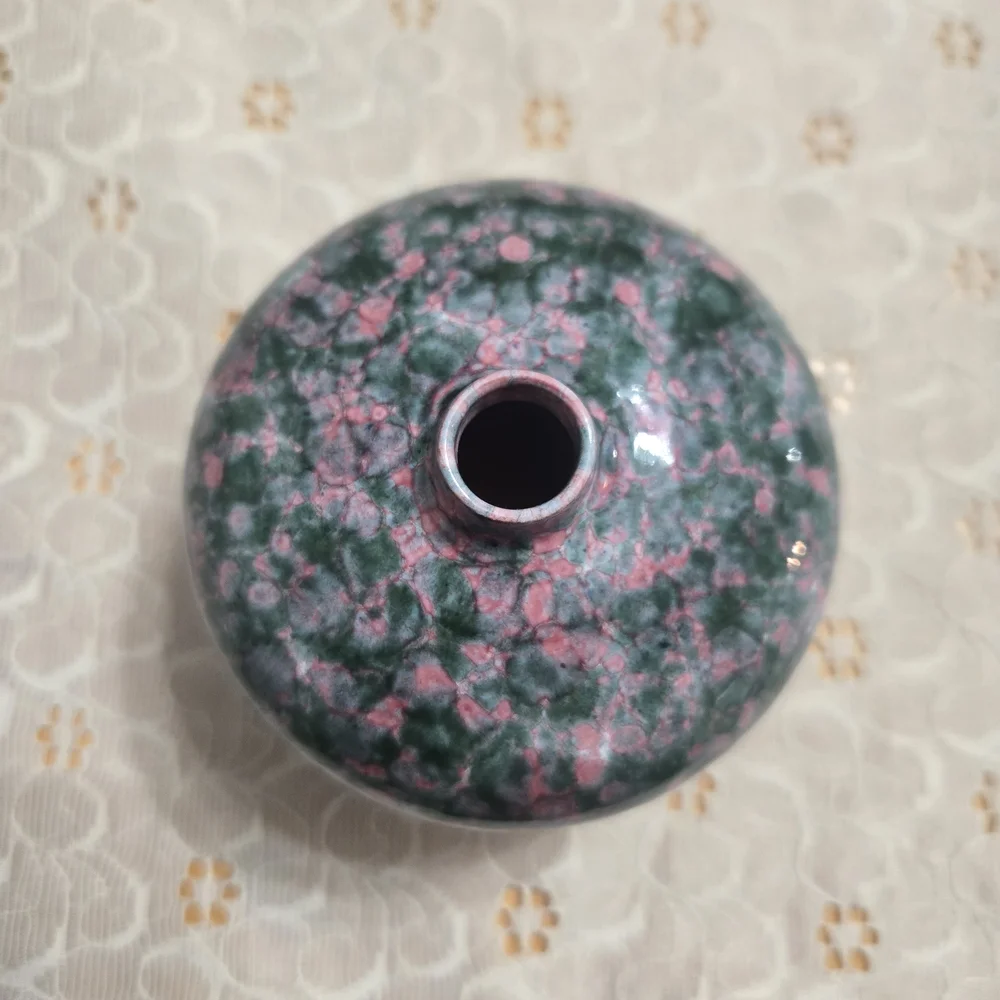 Artistic Pink and Green Ceramic Bowl - Picture 2 of 10